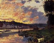 克劳德 莫奈 : The Seine at Bougeval, Evening